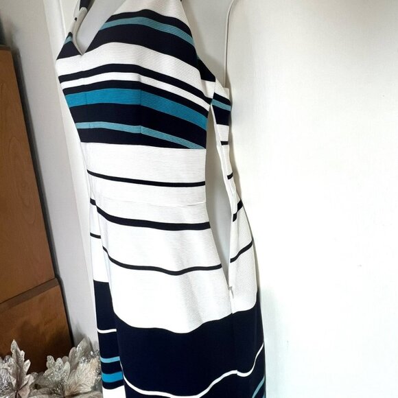 WHBM WHITE HOUSE BLACK MARKET STRIPE SHEATH DRESS SIZE 8 - Picture 7 of 11